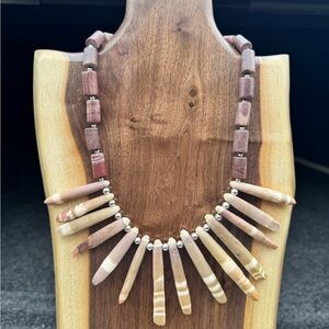 Hand-Crafted Sea Urchin Spine and Jasper Beaded Necklace